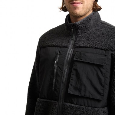 VOLCOM STORM STONE ZIP SHERPA JACKET ASPHALT BLACK