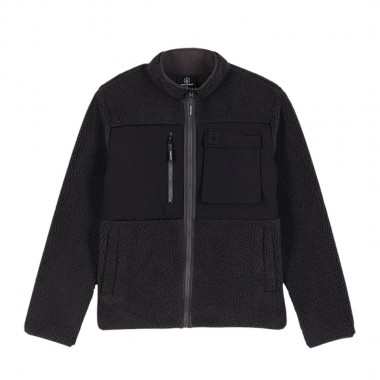 VOLCOM STORM STONE ZIP SHERPA JACKET ASPHALT BLACK