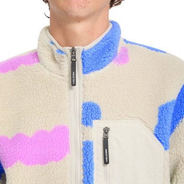 VOLCOM CARRAU FUZZAR ZIP SHERPA JACKET MULTI