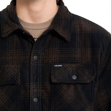 VOLCOM BOWERED II FLEECE LS SHIRT CACAO