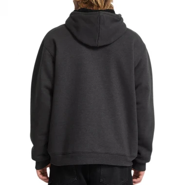 VOLCOM SINGLE STONE LINED ZIP HOODIE HEATHER BLACK