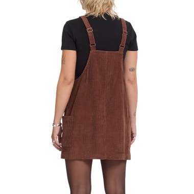 VOLCOM POWER CORDUROY DRESS TOBACCO BROWN