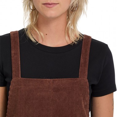 VOLCOM POWER CORDUROY DRESS TOBACCO BROWN
