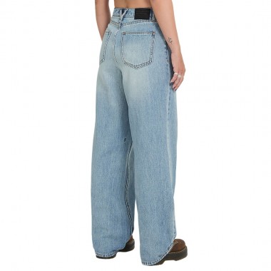 VOLCOM STONED BOYFRIEND HIRISE W DENIM PANTS DUSTY BLUE WASH