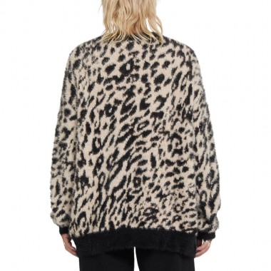 VOLCOM WYLDING OUT W SHERPA ZIP FLEECE ANIMAL PRINT