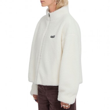 VOLCOM WYLDING OUT W SHERPA ZIP FLEECE OFF WHITE