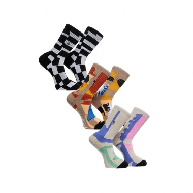 VOLCOM CARRAU PRINT MIXER SOCKS 3PK MULTI