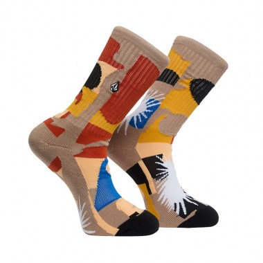 VOLCOM CARRAU PRINT MIXER SOCKS 3PK MULTI