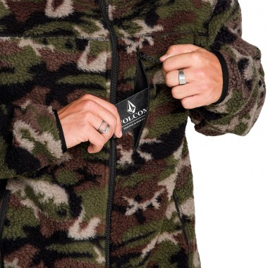 VOLCOM NELSON SHERPA FULL ZIP FLEECE CAMOFLAUGE