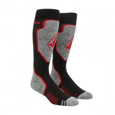 VOLCOM SHIELD WOOL BLEND OTC SNOW SOCKS ORANGE SHOCK