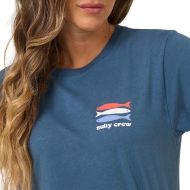SALTY CREW AMERICAN CATCH BF W TEE MIDNIGHT NAVY