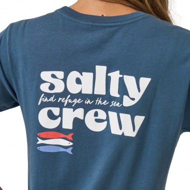 SALTY CREW AMERICAN CATCH BF W TEE MIDNIGHT NAVY