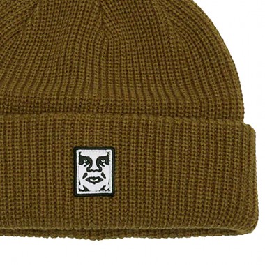 OBEY MID ICON PATCH CUFF BEANIE DULL ARMY