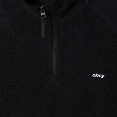 OBEY VETTA POLAR FLEECE Q-ZIP PULLOVER BLACK
