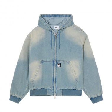 OBEY GLEN ZIP UP JACKET INDIGO ARCHIVE WASH