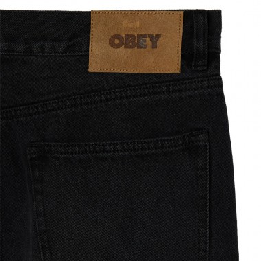 OBEY CLASSIC BAGGY DENIM PANTS HEAVY VINTAGE BLACK