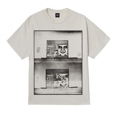 OBEY DESTROYED ICON PHOTO TEE PIGMENT CHALK WHITE