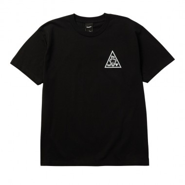 HUF X SPITFIRE STICKER TRIPLE TRIANGLE TEE BLACK