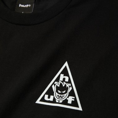 HUF X SPITFIRE STICKER TRIPLE TRIANGLE TEE BLACK