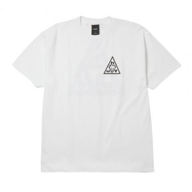 HUF X SPITFIRE STICKER TRIPLE TRIANGLE TEE WHITE
