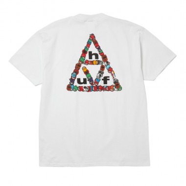 HUF X SPITFIRE STICKER TRIPLE TRIANGLE TEE WHITE