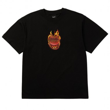 HUF X SPITFIRE FLAME GALAXIES TEE BLACK