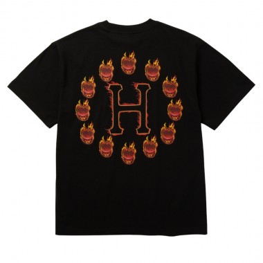 HUF X SPITFIRE FLAME GALAXIES TEE BLACK