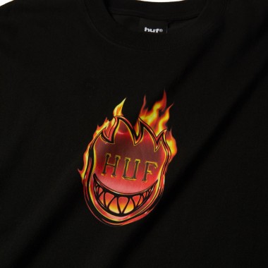 HUF X SPITFIRE FLAME GALAXIES TEE BLACK
