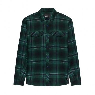 FOX SURVIVALIST STRETCH FLANNEL LS SHIRT DEEP FERN