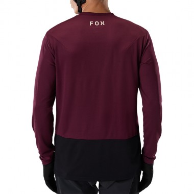 FOX RANGER FOX HEAD LS JERSEY DARK MAROON