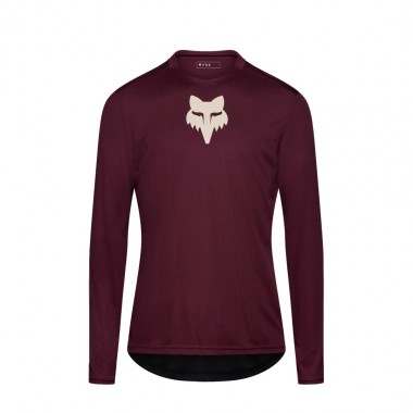 FOX RANGER FOX HEAD LS JERSEY DARK MAROON