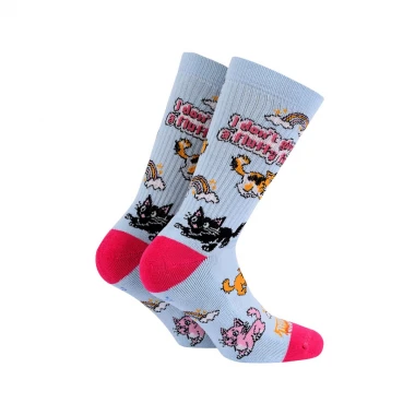 BEE UNUSUAL A FLUFFY CAT HT PREMIUM SOCKS L. BLUE