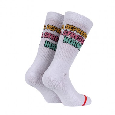 BEE UNUSUAL CURRENT SITUATION HT SOCKS WHITE