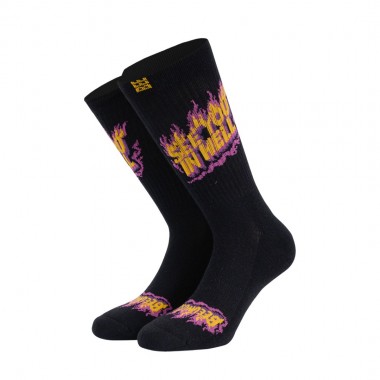 BEE UNUSUAL SEE YOU IN HELL SOCKS BLACK