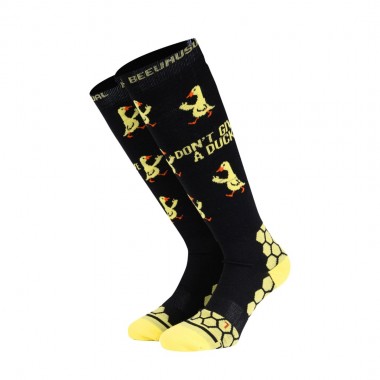 BEE UNUSUAL PERFORMANCE DON'T GIVE A DUCK SKI SOCKS BLACK