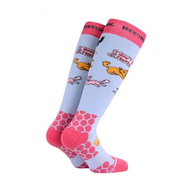 BEE UNUSUAL PERFORMANCE A FLUFFY CAT SKI SOCKS L. BLUE