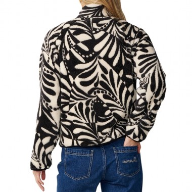 RIP CURL PARTY WAVE ALLOVER ZIP POLAR FLEECE BLACK/WHITE