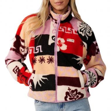 RIP CURL PARTY WAVE ALLOVER ZIP POLAR FLEECE MULTI