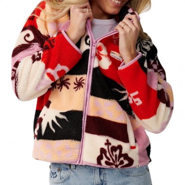 RIP CURL PARTY WAVE ALLOVER ZIP POLAR FLEECE MULTI