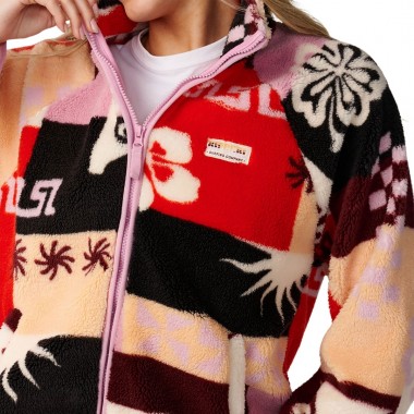 RIP CURL PARTY WAVE ALLOVER ZIP POLAR FLEECE MULTI