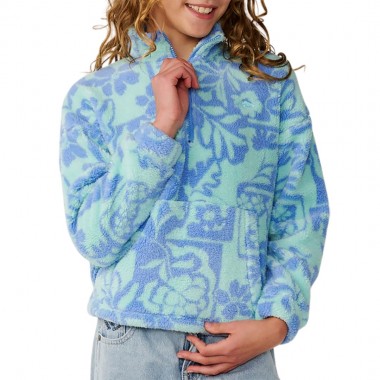 RIP CURL PACIFIC DREAMS K 1/4 ZIP FLEECE OCEAN