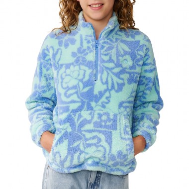RIP CURL PACIFIC DREAMS K 1/4 ZIP FLEECE OCEAN