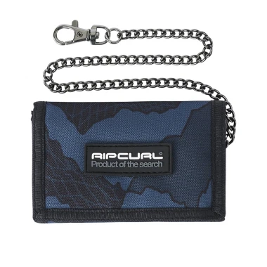 RIP CURL SESSIONS CHAIN TRI-FOLD SURF WALLET BLACK/NAVY