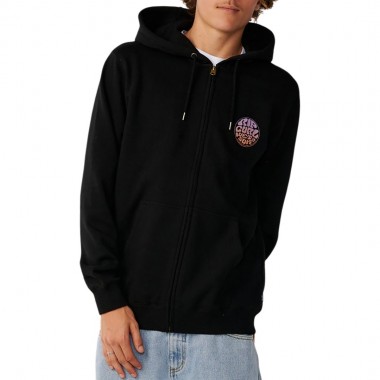 RIP CURL WETTIE PASSAGE ICON ZIP HOODIE BLACK