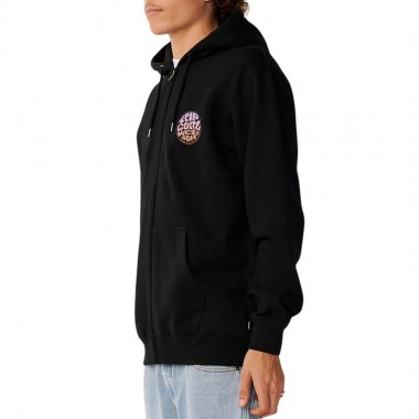 RIP CURL WETTIE PASSAGE ICON ZIP HOODIE BLACK