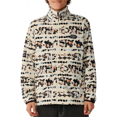 RIP CURL SESSIONS ZIP POLAR FLEECE VINTAGE WHITE