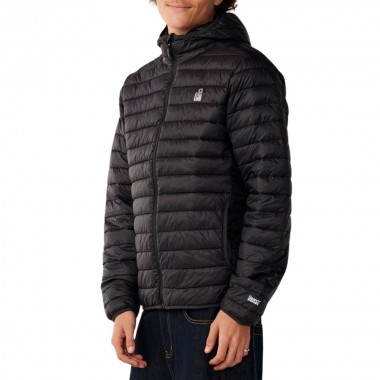 RIP CURL S-SERIES DWR HOODED PUFFER JACKET BLACK