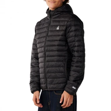 RIP CURL S-SERIES DWR HOODED PUFFER JACKET BLACK