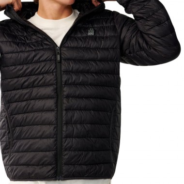 RIP CURL S-SERIES DWR HOODED PUFFER JACKET BLACK