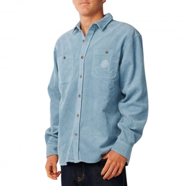 RIP CURL PREMIUM SURF CORD LS SHIRT CITADEL BLUE